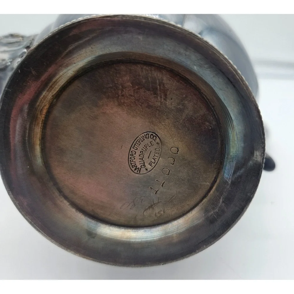 Hartford Sterling Co Quadruple Plated Silver Antique Teapot 11000 Victorian